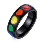 Rainbow Heart Enamel Ring Pride Ring