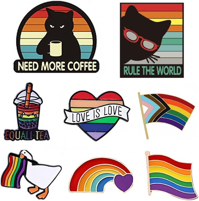 8PCS Pride Pins for Backpack