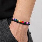 Lava Rock Rainbow Pride Bracelets Set