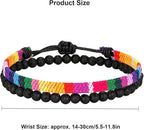 Lava Rock Rainbow Pride Bracelets Set