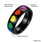 Rainbow Heart Enamel Ring Pride Ring