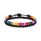 Lava Rock Rainbow Pride Bracelets Set