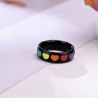 Rainbow Heart Enamel Ring Pride Ring