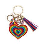 Heart Pride Keychain Colorful Rainbow Key Ring