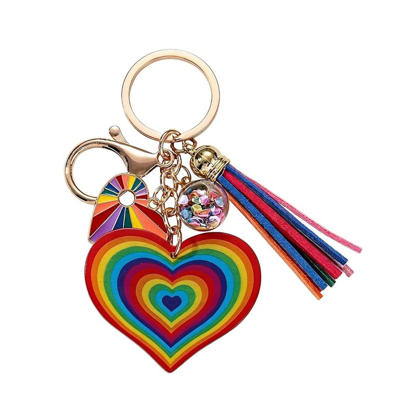 Heart Pride Keychain Colorful Rainbow Key Ring