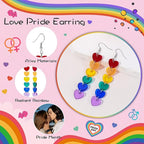 2 Pairs Rainbow Pride Earrings for Women