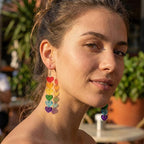 2 Pairs Rainbow Pride Earrings for Women