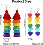 2 Pairs Rainbow Pride Earrings for Women
