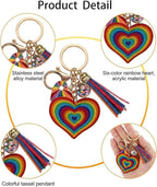 Heart Pride Keychain Colorful Rainbow Key Ring