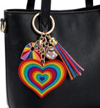 Heart Pride Keychain Colorful Rainbow Key Ring